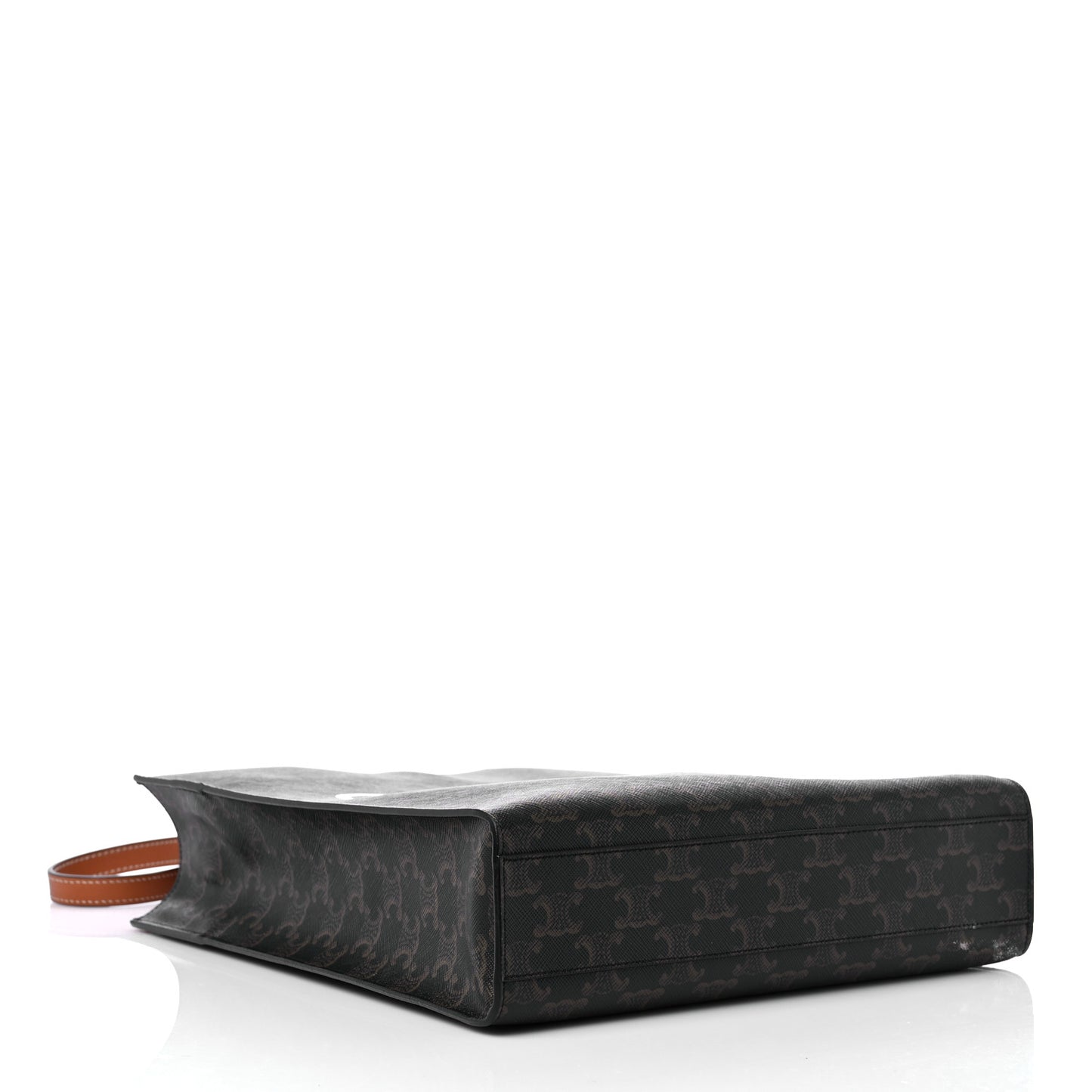 Triomphe Canvas Calfskin Small Vertical Cabas Tan