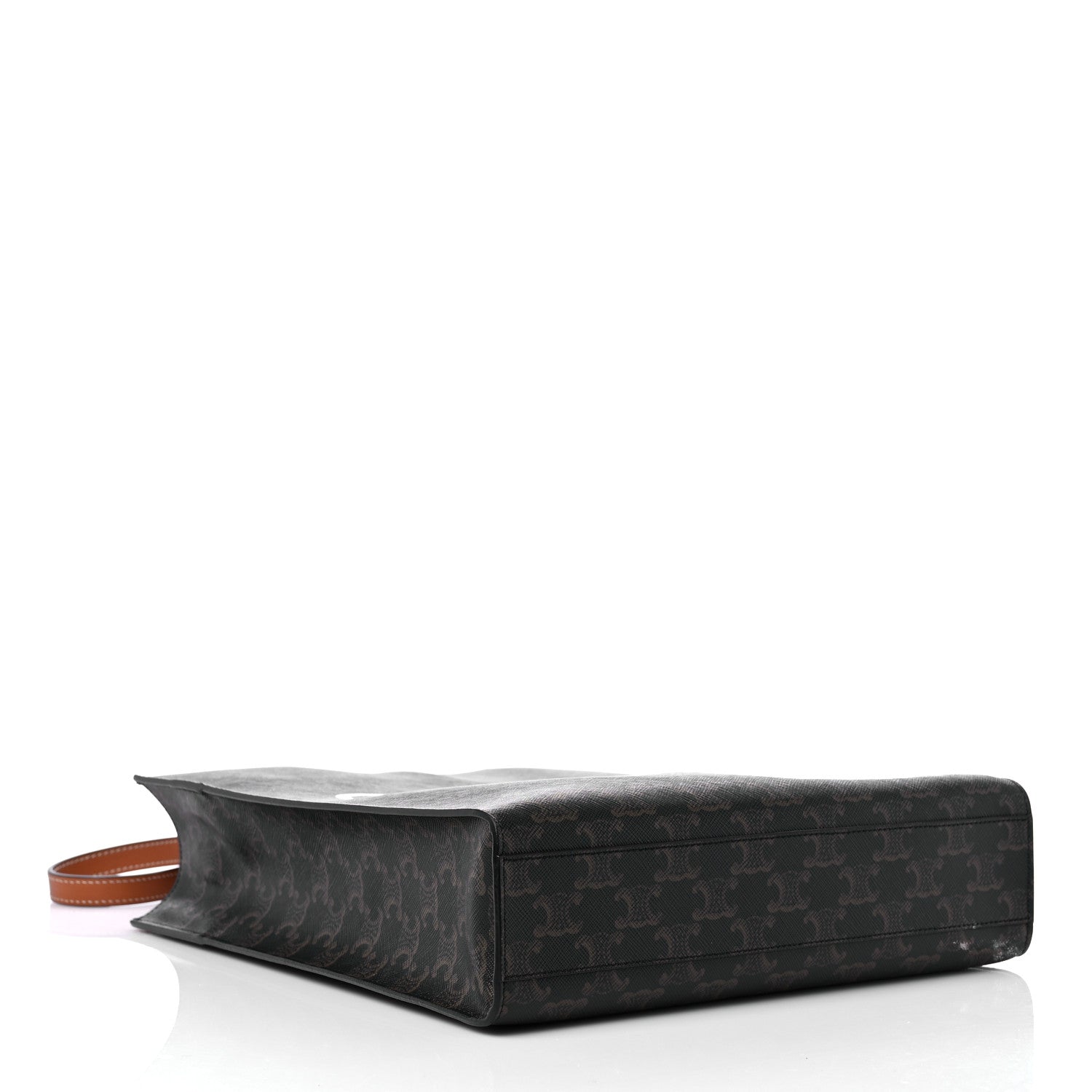 Celine Triomphe Canvas Calfskin Small Vertical Cabas Tan 4 of 9