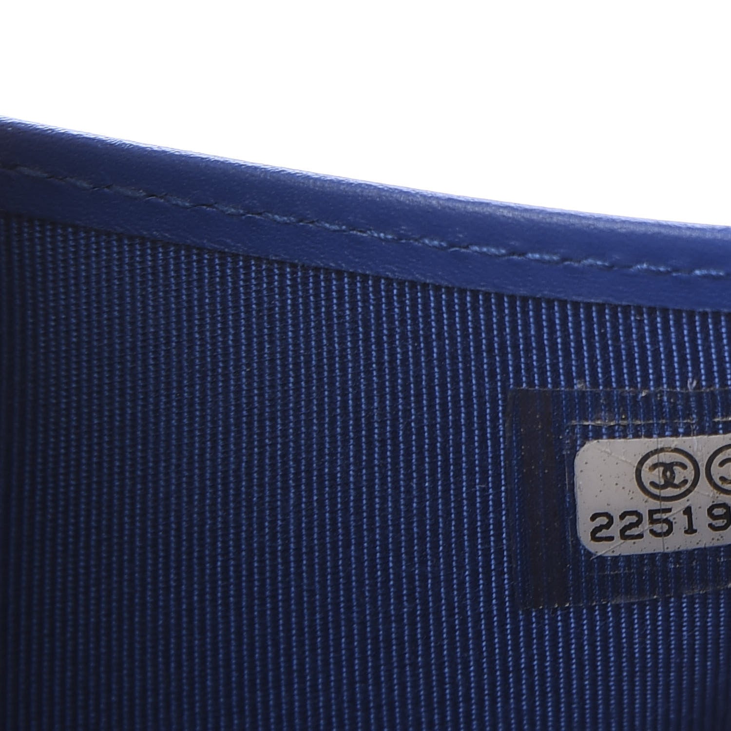 Chanel Caviar Chevron Quilted Compact Flap Wallet Bright Blue 9 of 10