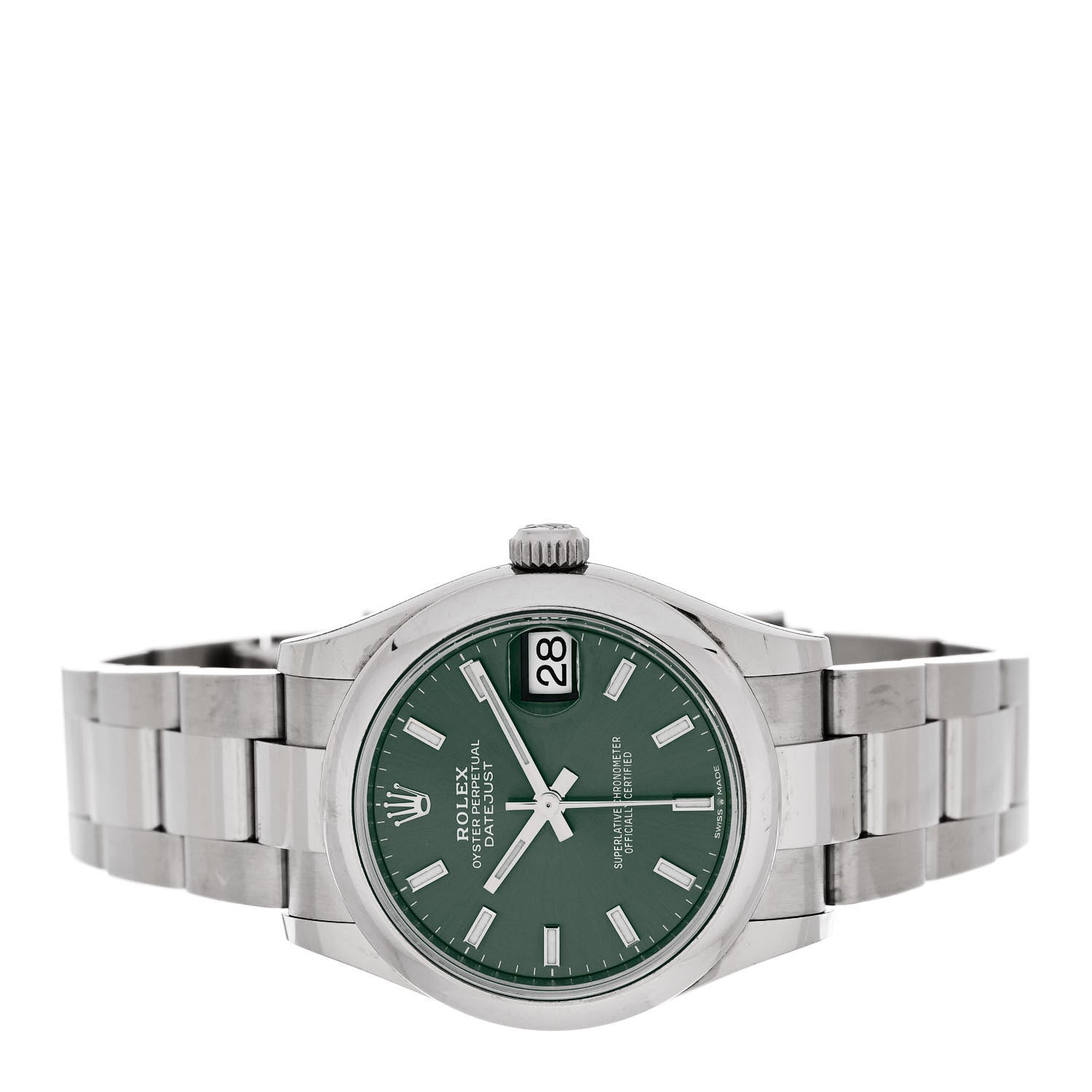 Rolex Stainless Steel 31mm Oyster Perpetual Datejust Watch Mint Green 278240 2 of 5