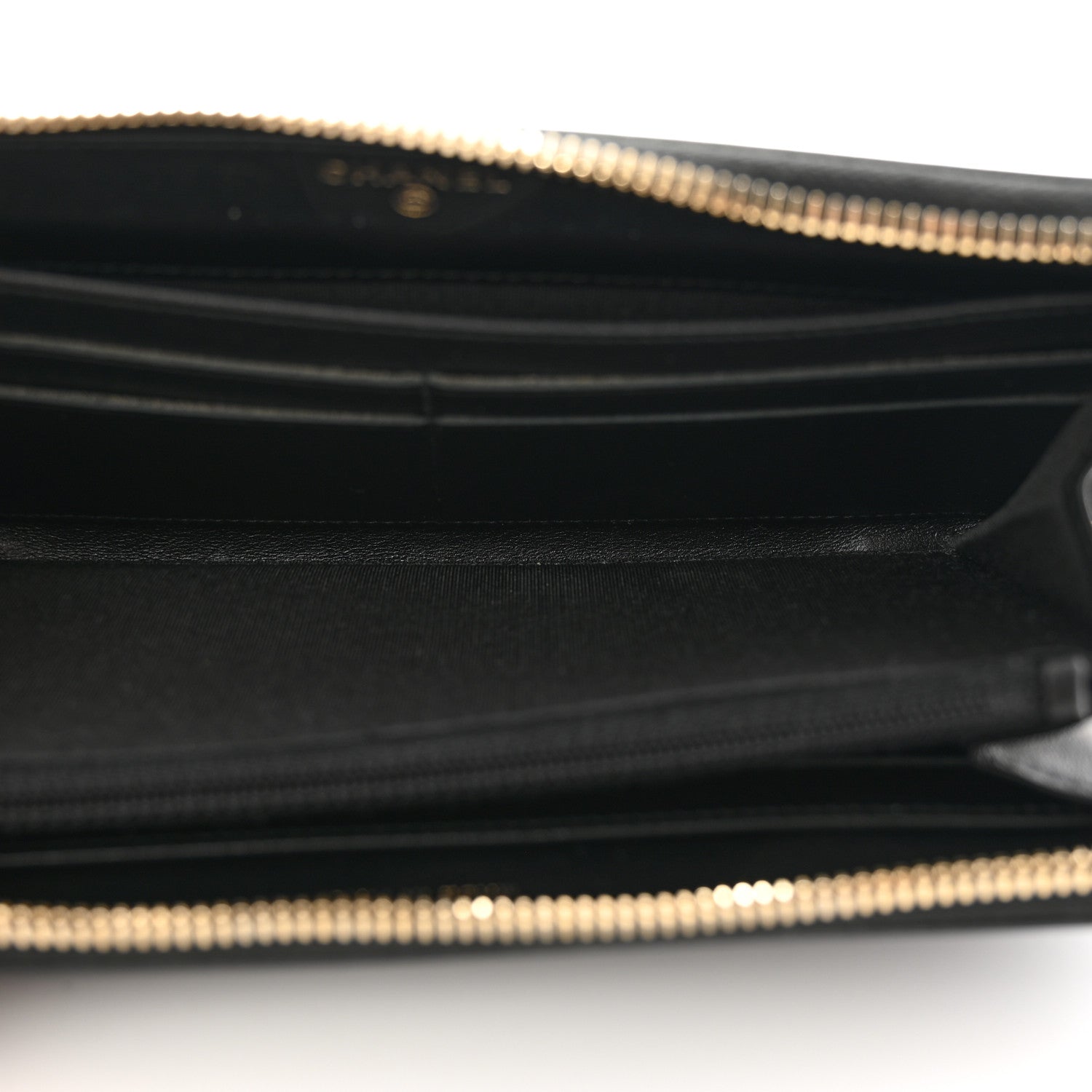 Chanel Caviar Quilted Filigree Zip Around Wallet Black 6 of 11