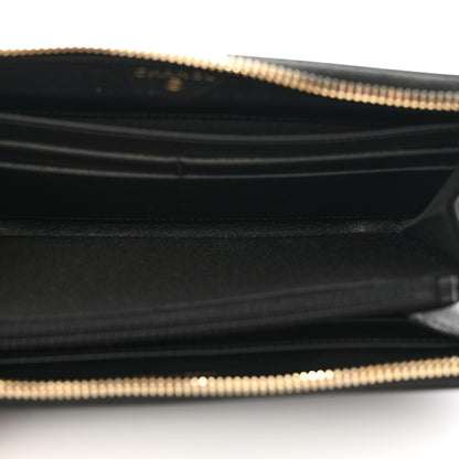 Chanel Caviar Quilted Filigree Zip Around Wallet Black 6 of 11