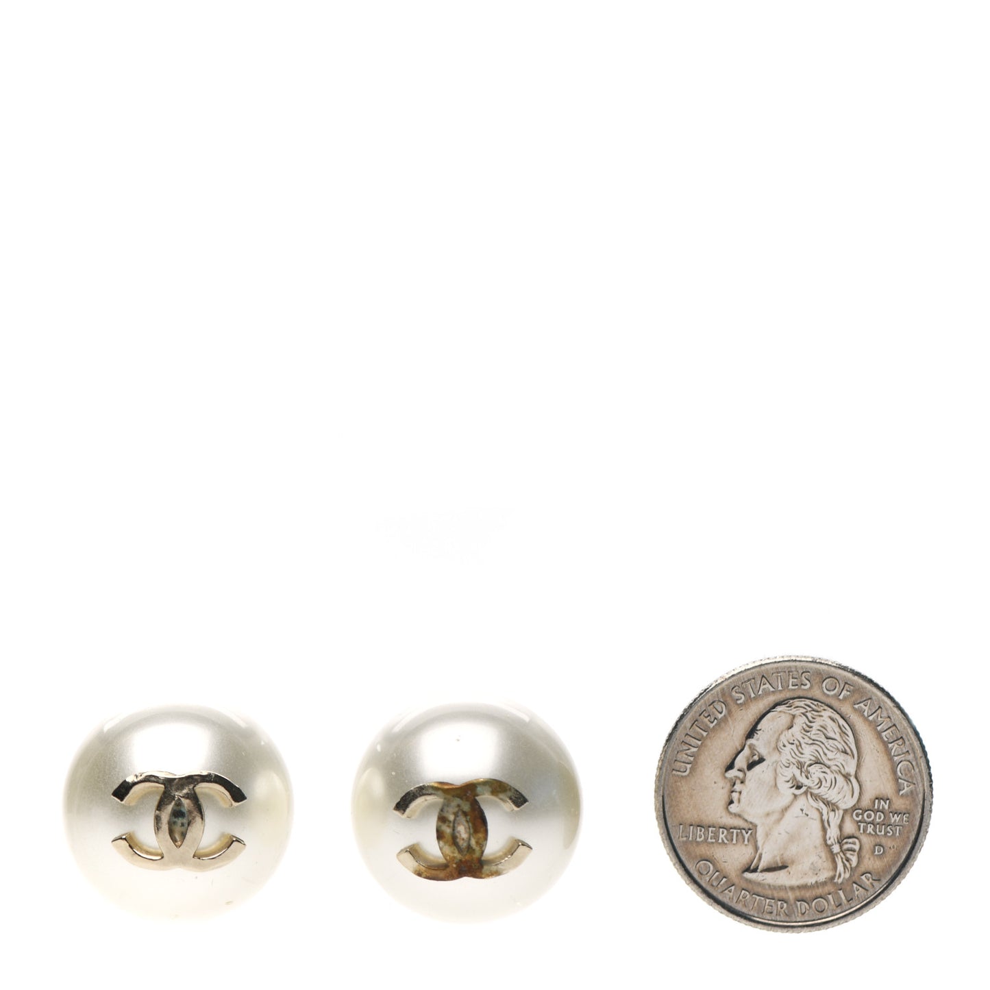 Pearl CC Large Earrings Gold