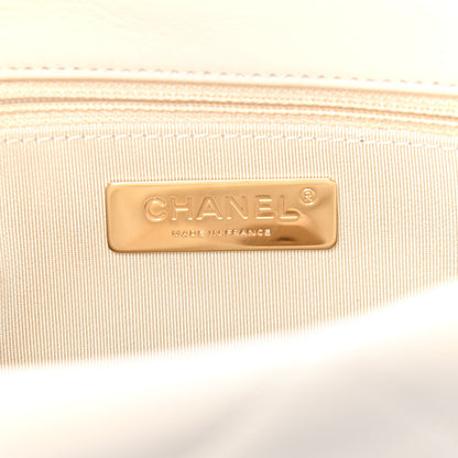 Chanel Goatskin Quilted Large Chanel 19 Flap Beige 6 of 9