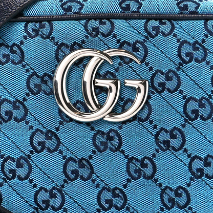 Gucci Monogram Multicolor Matelasse Diagonal Small GG Marmont Chain Shoulder Bag Light Blue 8 of 10