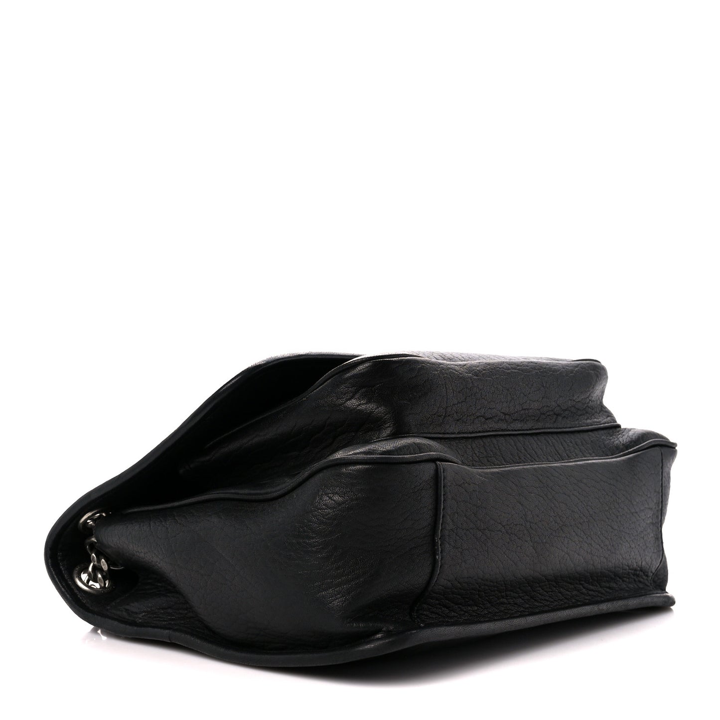 Grained Lambskin Monogram Medium Niki Chain Satchel Black