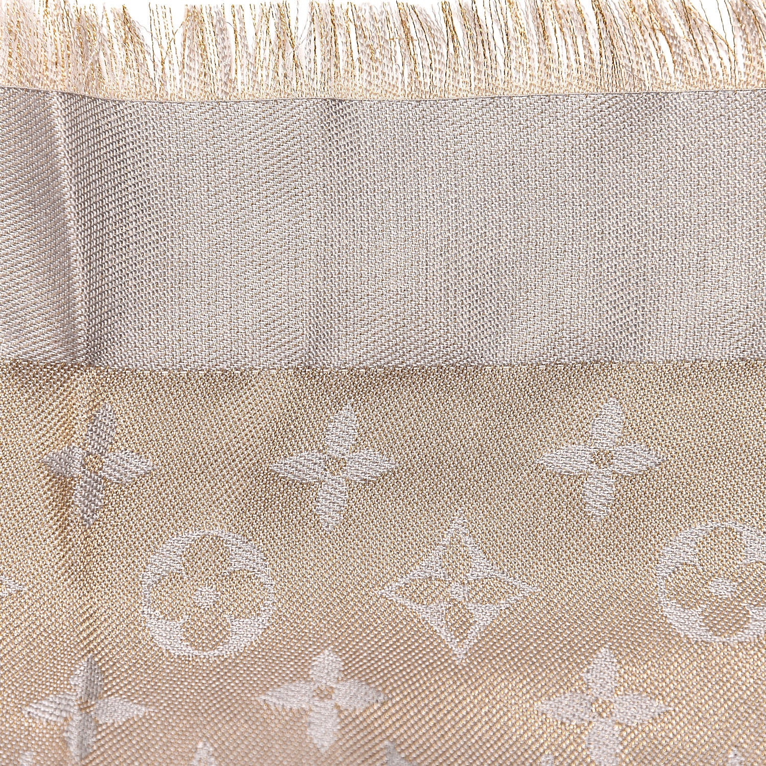 Louis Vuitton Silk Wool Monogram Shine Shawl Charcoal Greige 4 of 5
