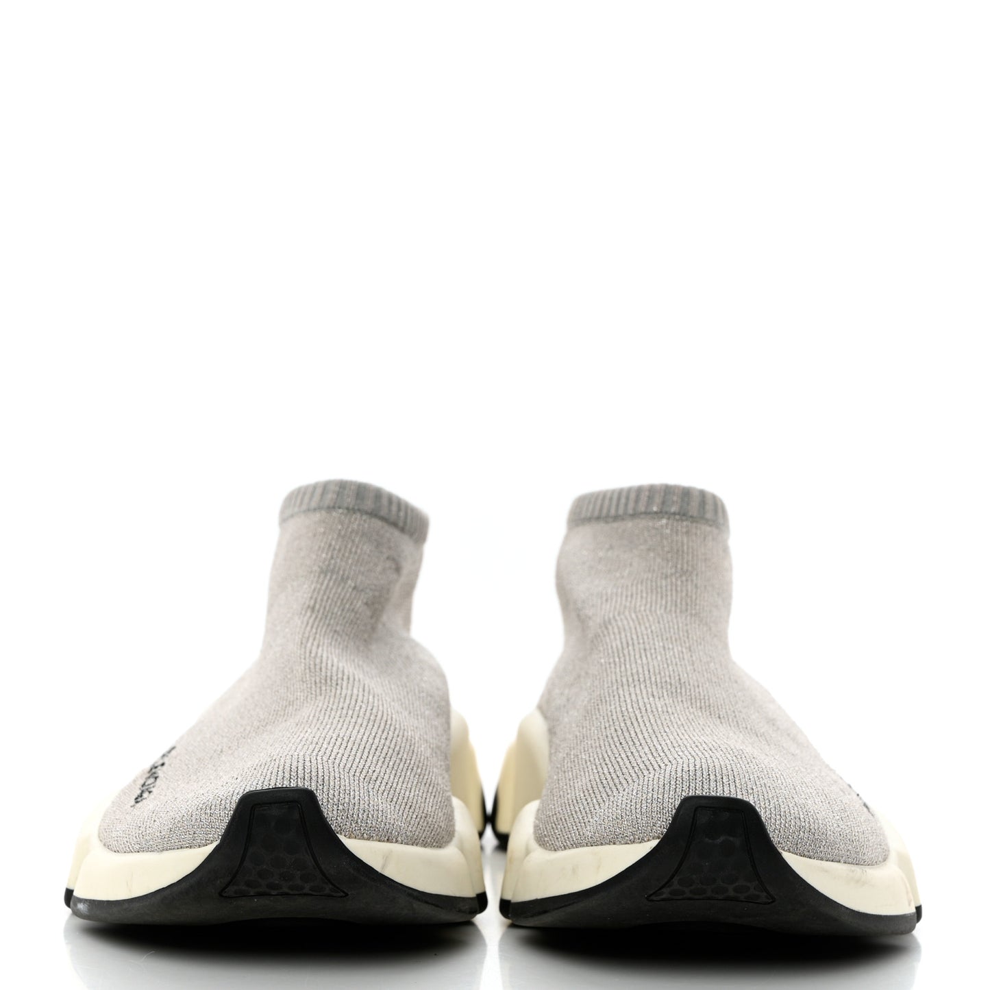 Sweatshirt Knit Bi-Color Sole Womens Speed Sneakers 38 Grey White Black