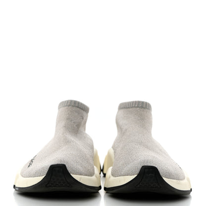 Balenciaga Sweatshirt Knit Bi-Color Sole Womens Speed Sneakers 38 Grey White Black 2 of 8