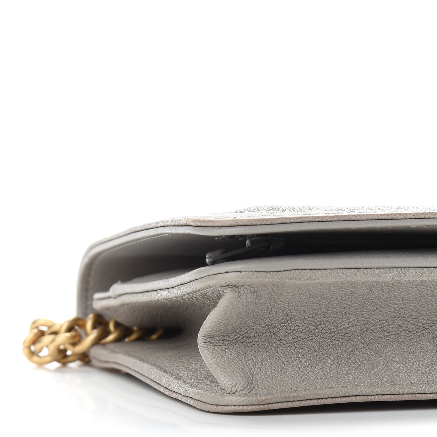 Caviar Quilted Boy Wallet On Chain WOC Grey