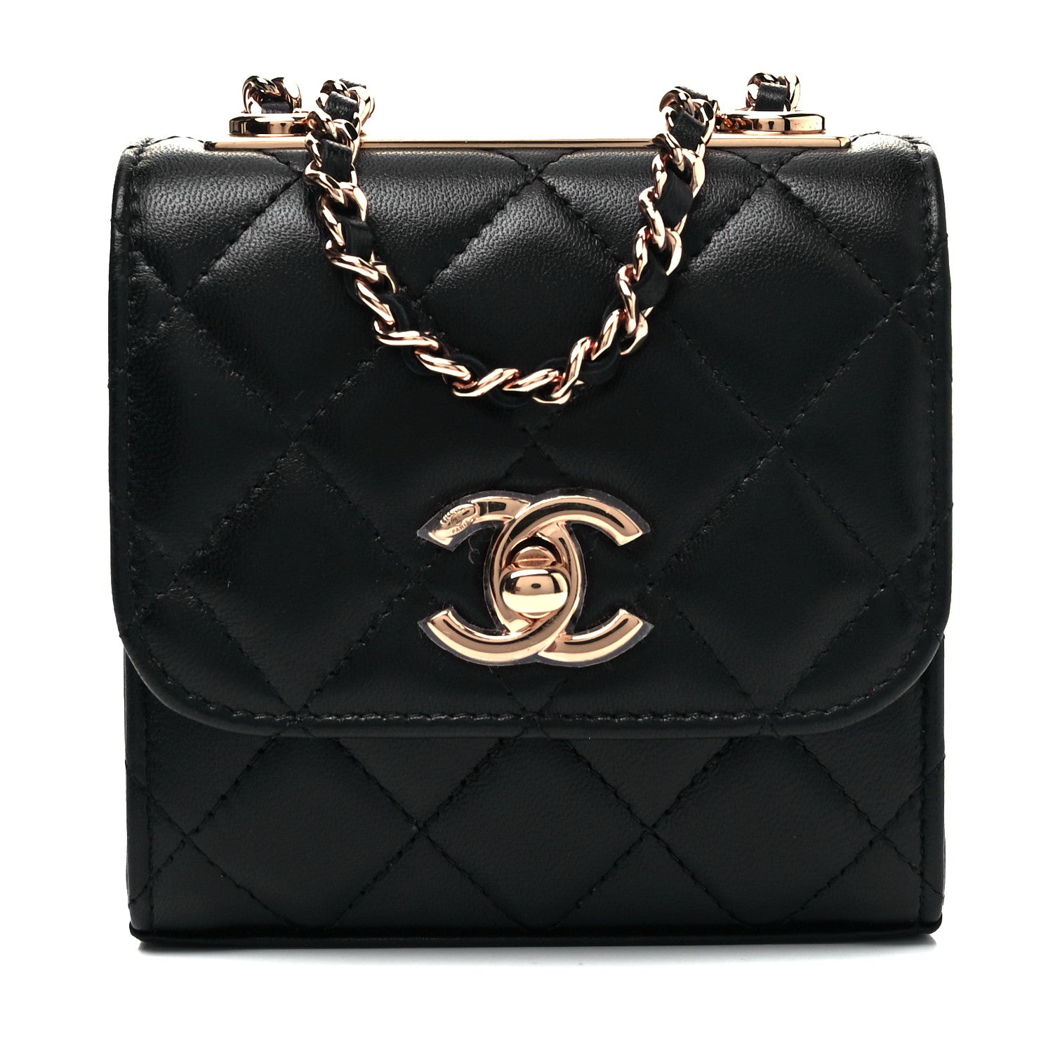 Chanel Lambskin Quilted Mini Trendy CC Chain Wallet Black 1 of 9