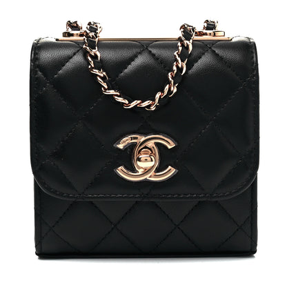 Chanel Lambskin Quilted Mini Trendy CC Chain Wallet Black 1 of 9