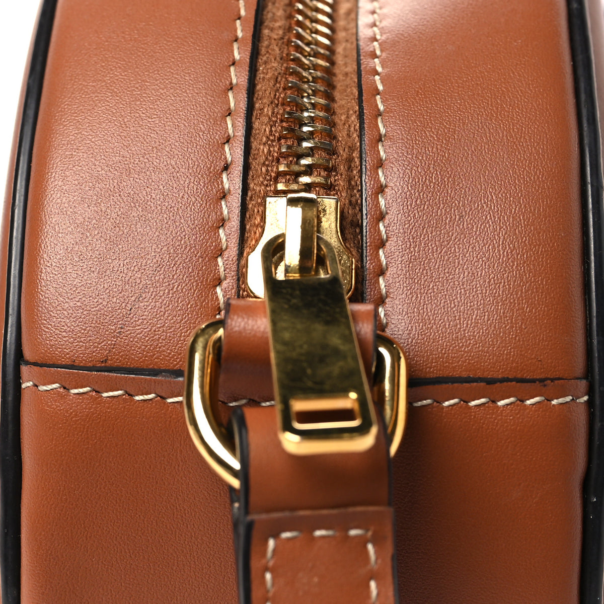 Celine Smooth Calfskin Cuir Triomphe Oval Bag Tan 10 of 11