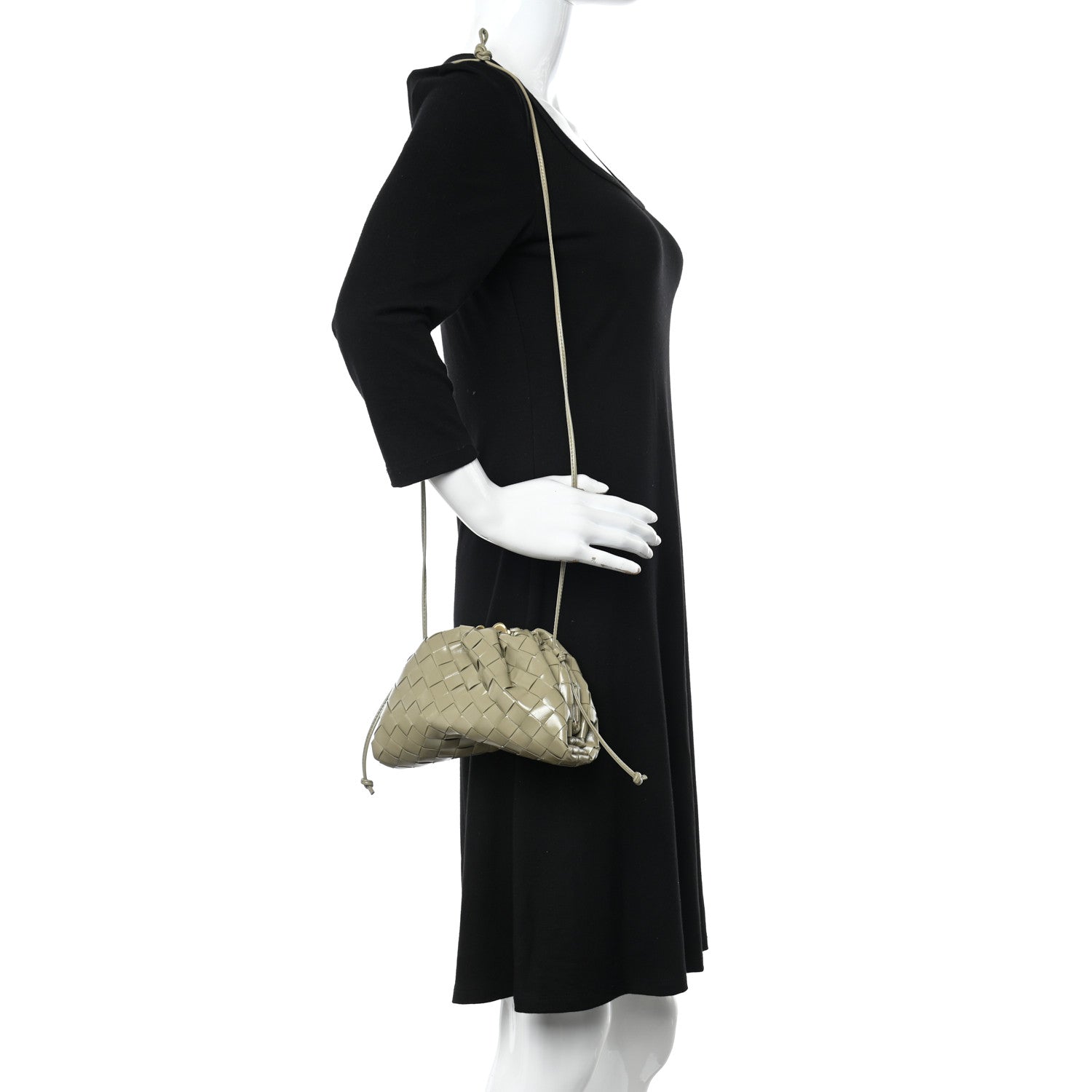 Bottega Veneta Patent Intrecciato The Mini Pouch Travertine 3 of 10