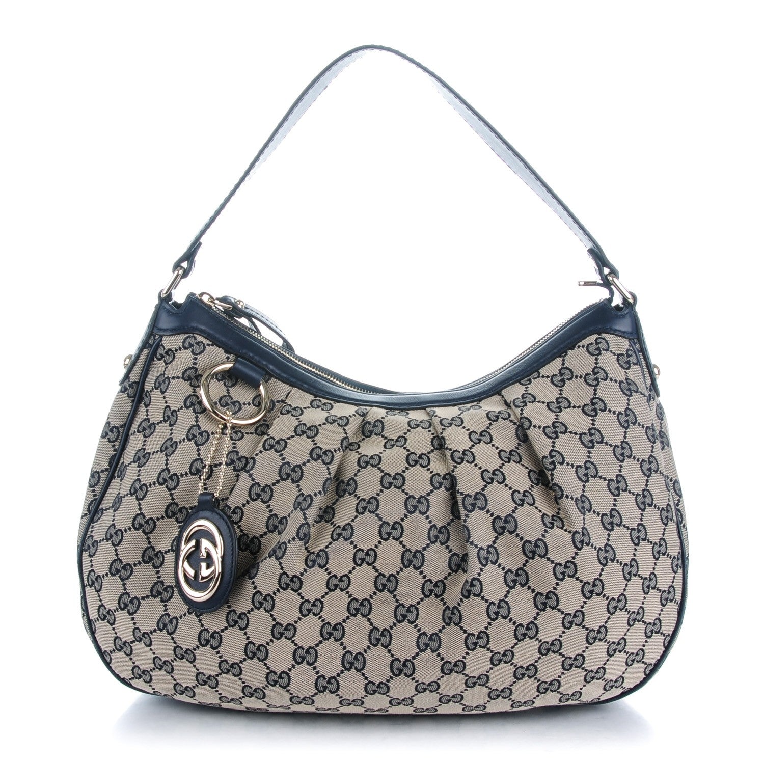 Gucci Monogram Medium Sukey Hobo Navy 1 of 7