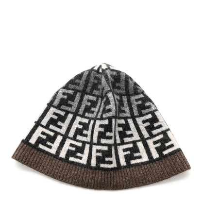 Fendi Wool FF Beanie Tobacco Black Grey 1 of 4