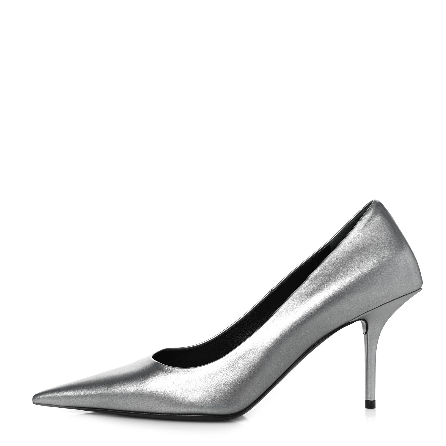 Balenciaga Metallic Nappa Square Knife 80mm Pumps 38.5 Silver 1 of 7