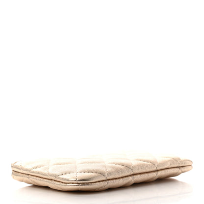 Chanel Metallic Lambskin Quilted Small Cosmetic Case Gold 4 of 7