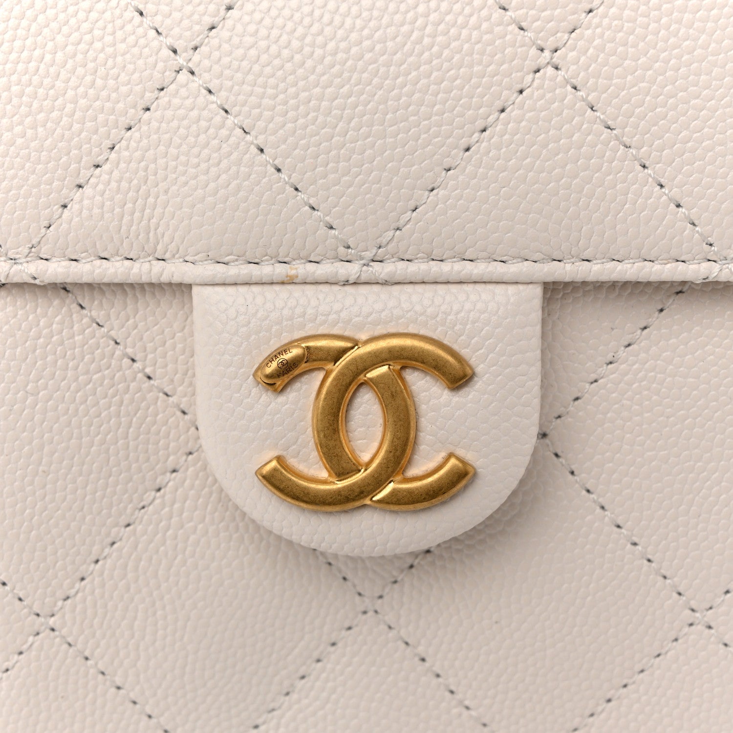 Chanel Caviar Quilted Small Chanel 25 Handbag White 14 of 14