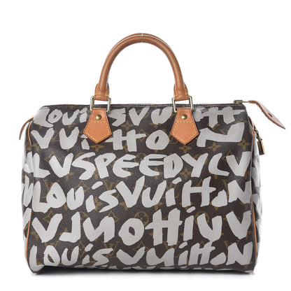 Louis Vuitton Monogram Graffiti Speedy 30 Silver 1 of 26