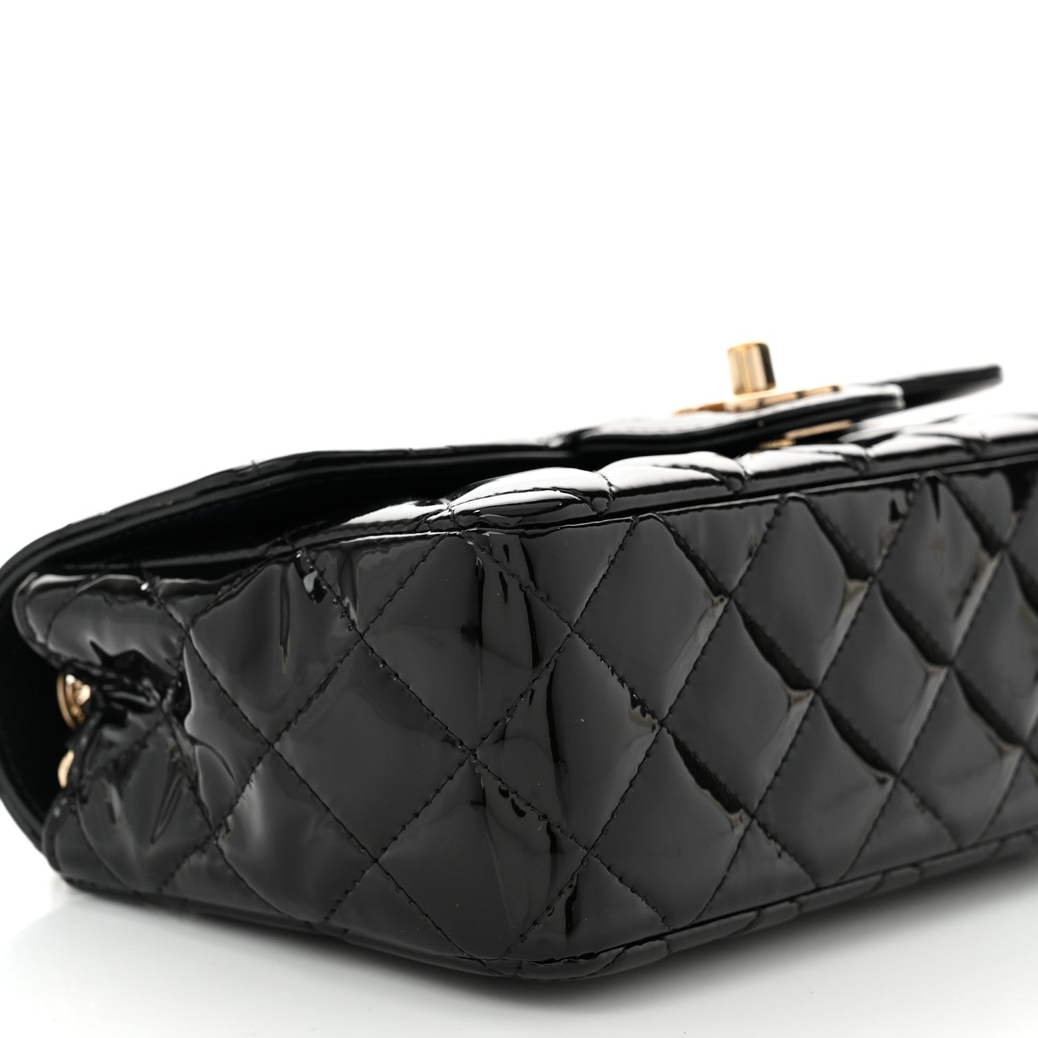 Chanel Patent Calfskin Quilted Mini Rectangular Flap Black 9 of 11