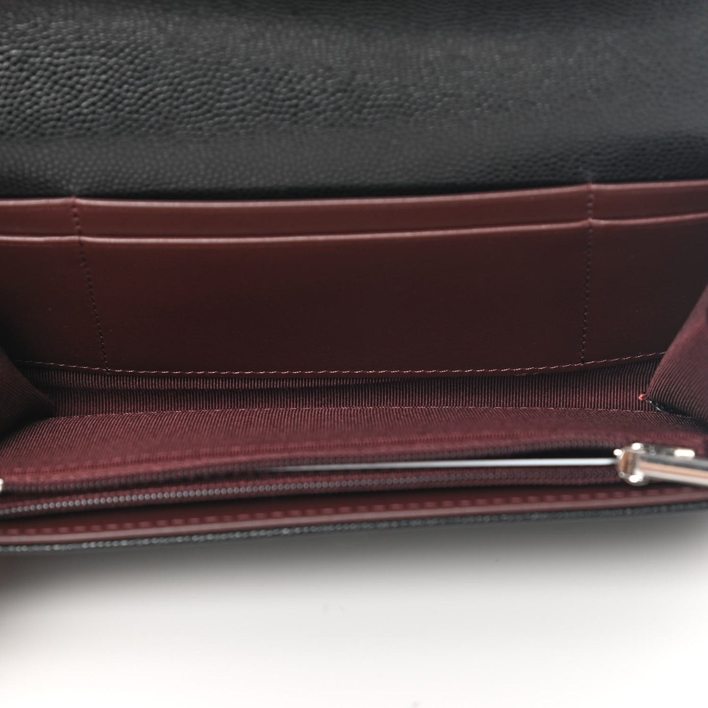 Caviar Quilted Medium Gusset Flap Wallet Black