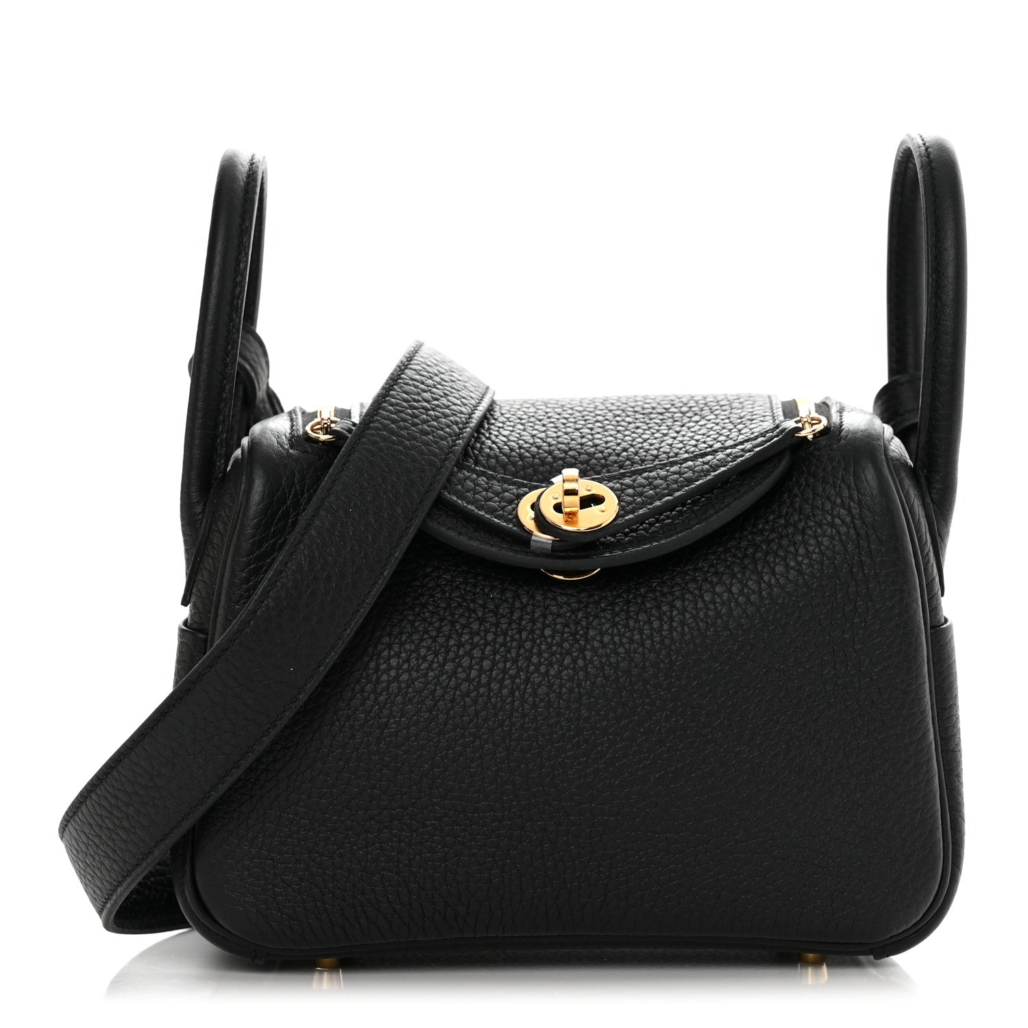 Hermes Taurillon Clemence Mini Lindy 20 Black 1 of 11