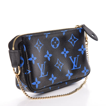 Louis Vuitton Colored Monogram Mini Pochette Accessories Blue Black 3 of 6