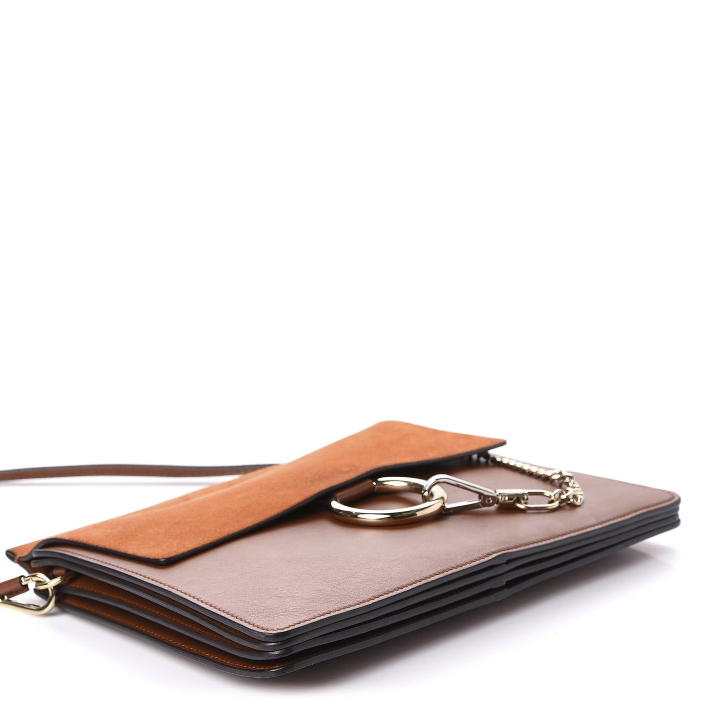 Suede Calfskin Medium Faye Shoulder Bag Tobacco