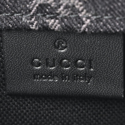 Gucci Denim Cuoio Harness GG Monogram Mini Ophidia Tote Bag Black Medium Grey 6 of 10