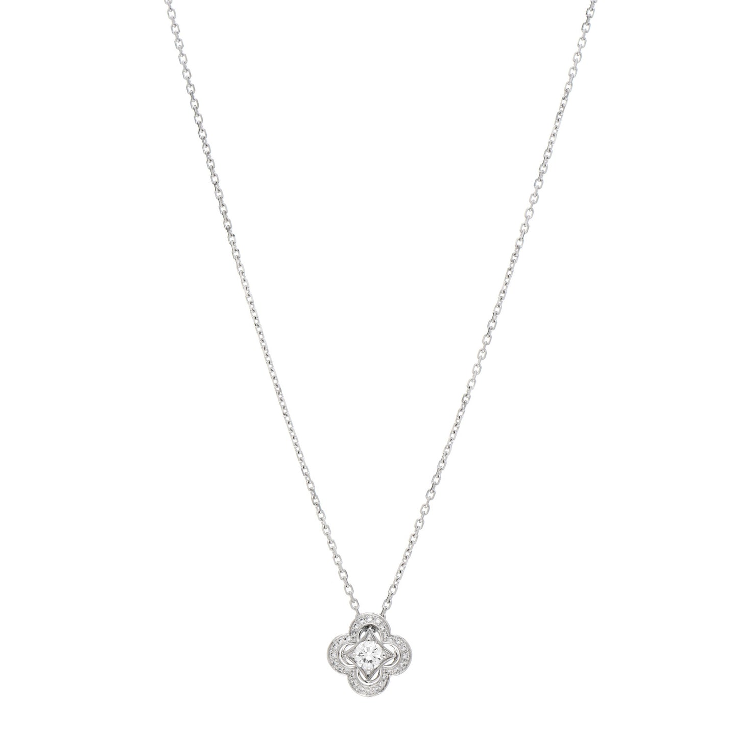 18K White Gold Diamond Les Ardentes Pendant Necklace