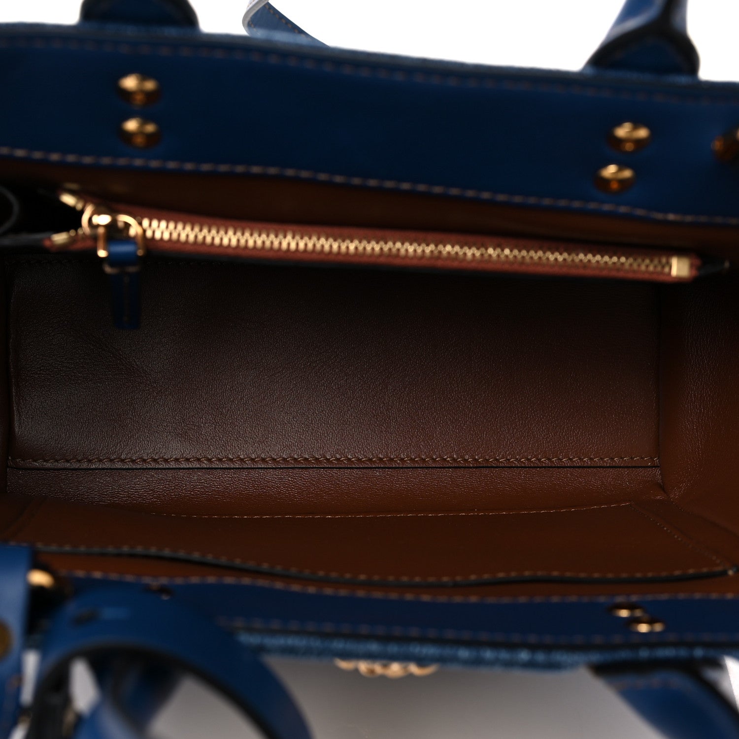 Versace Denim Mini La Medusa Chain Tote Navy Blue 5 of 8