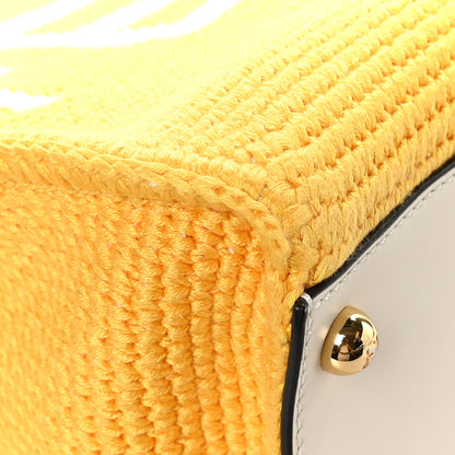 Fendi Crochet Vitello King Logo Plexiglass Medium Fendi Sunshine Shopper Tote Mimosa Panna 8 of 11