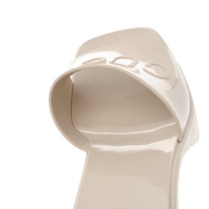 Gucci Rubber Gucci Logo Womens Platform 20/60mm Slide Sandals 39 Mystic White 10 of 13