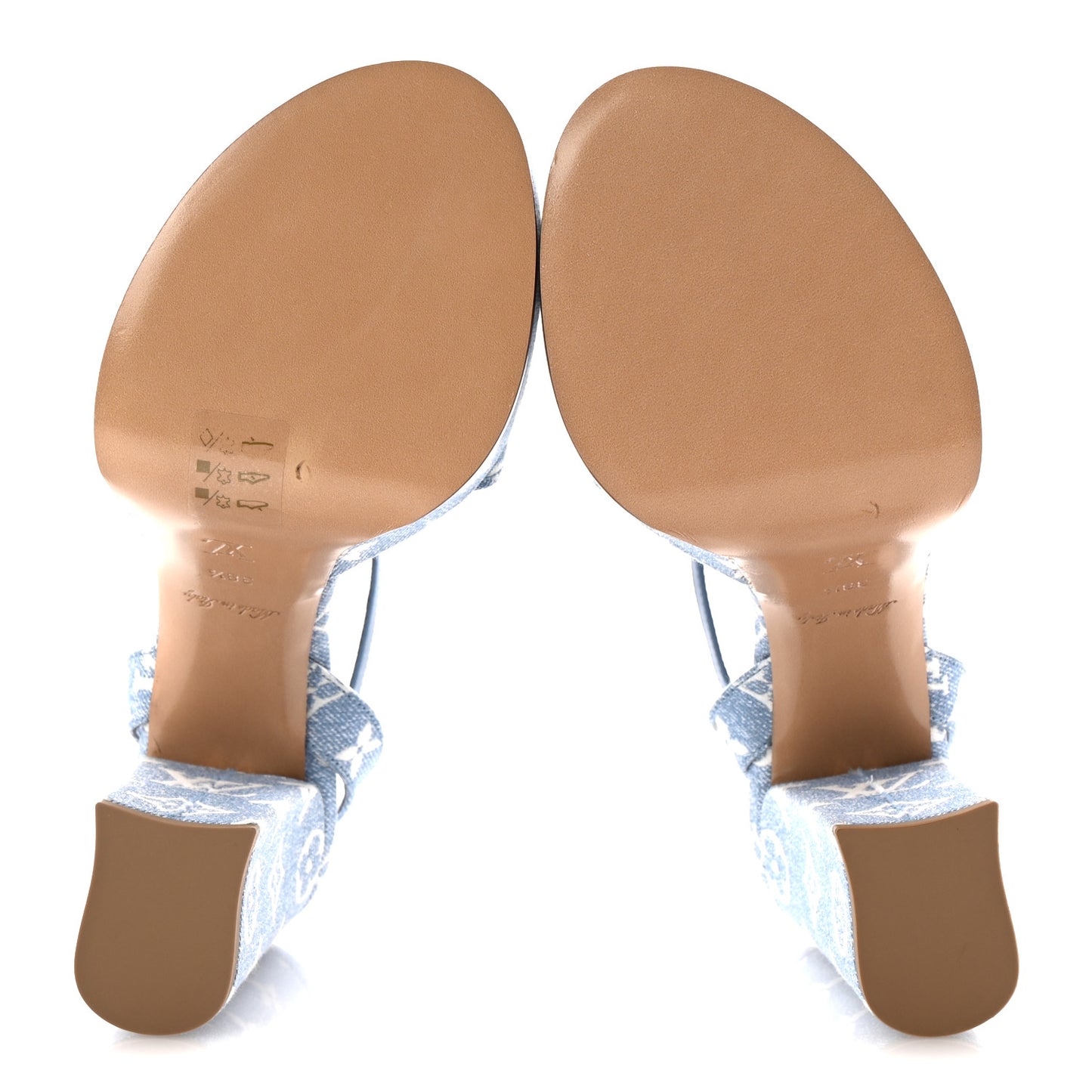 Monogram Jacquard Denim Platform Sandals 38.5 Blue