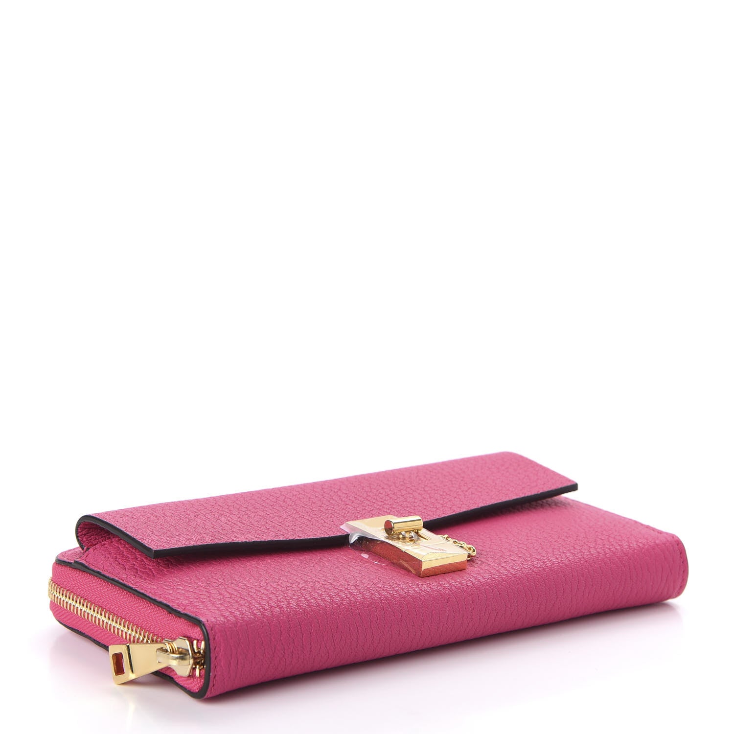 Chloe Grained Lambskin Drew Long Zipped Wallet Fuchsia Rose 4 of 10