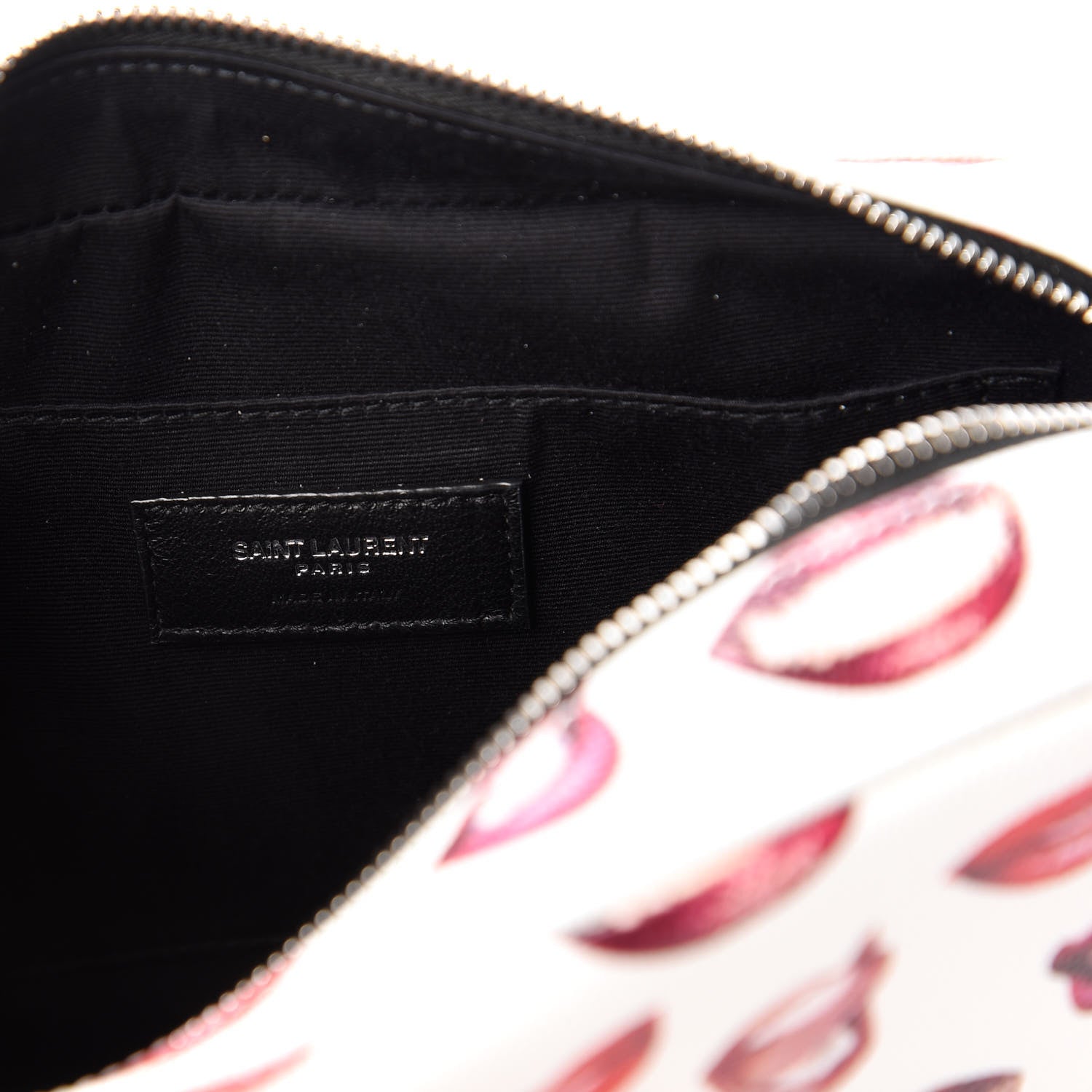 Saint Laurent Grain De Poudre Lips Print Medium Classic Monogram Camera Bag White Red 8 of 10