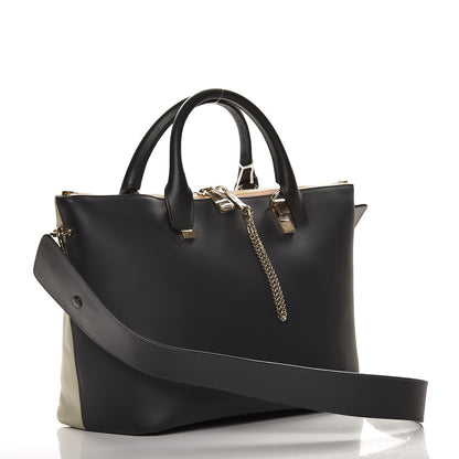 Chloe Smooth Calfskin Large Baylee Tote Marshmallow Grey Black 4 of 9