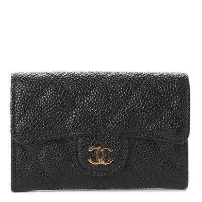 Chanel Caviar Quilted Flap Card Holder Wallet Black 1 of 7