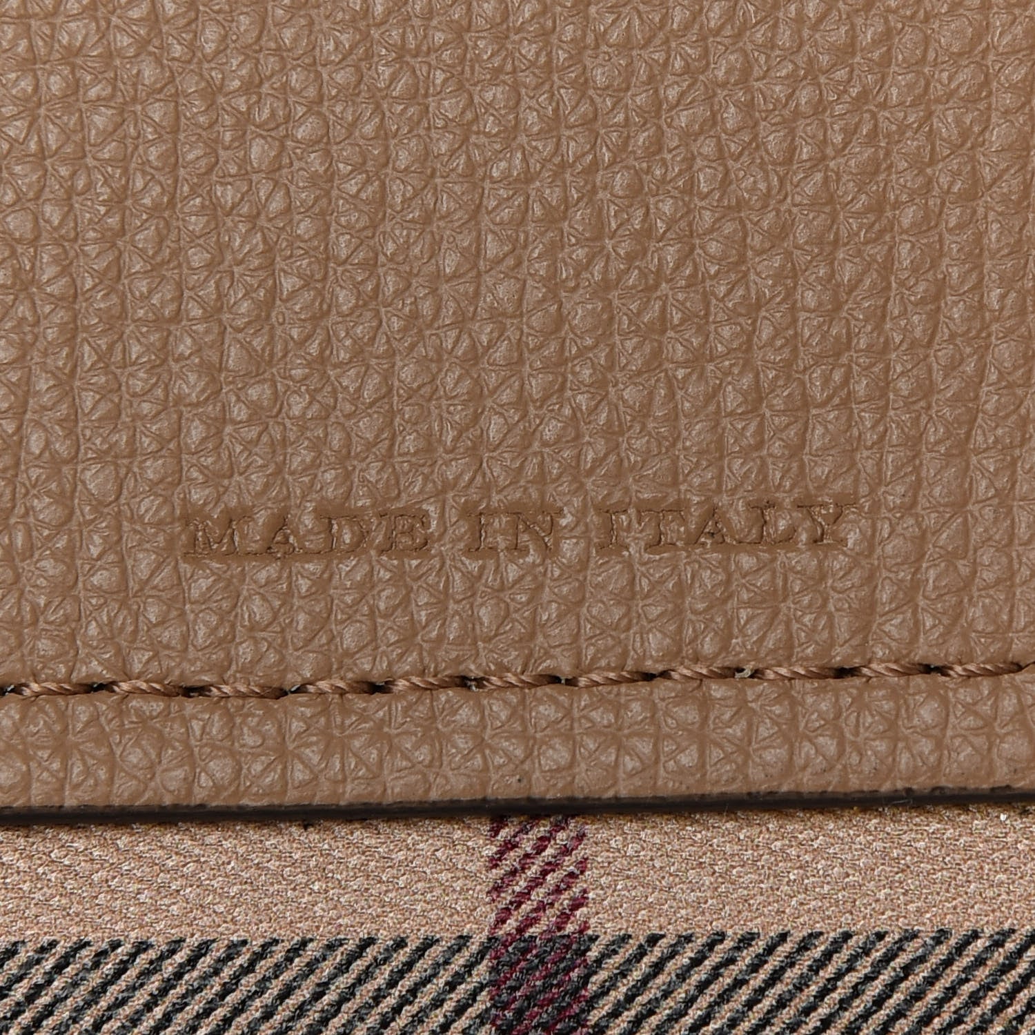 Burberry Grainy Calfskin Haymarket Check Small Reversible Tote Mid Camel 11 of 15