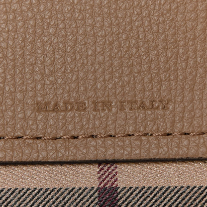Burberry Grainy Calfskin Haymarket Check Small Reversible Tote Mid Camel 11 of 15