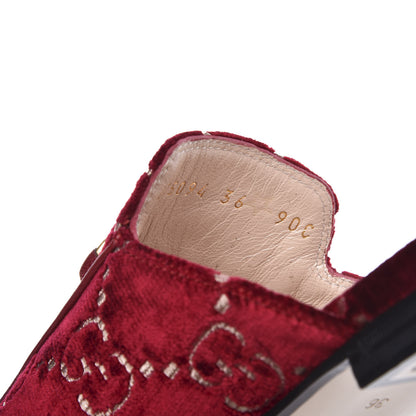 Gucci Velvet GG Monogram Womens Princetown Slippers 36 Red Cipria 10 of 11