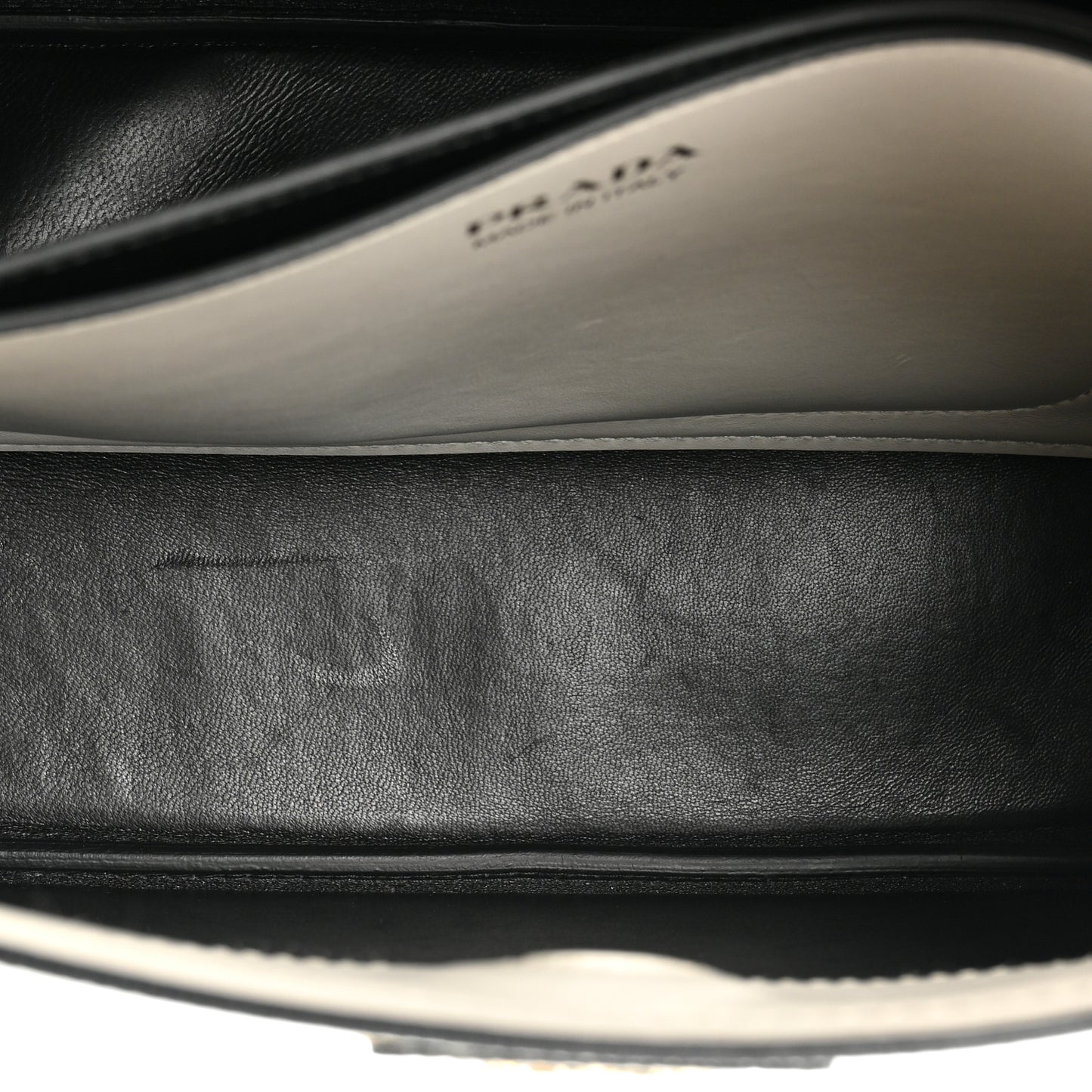 Saffiano Cuir Small Matinee Tote White Black