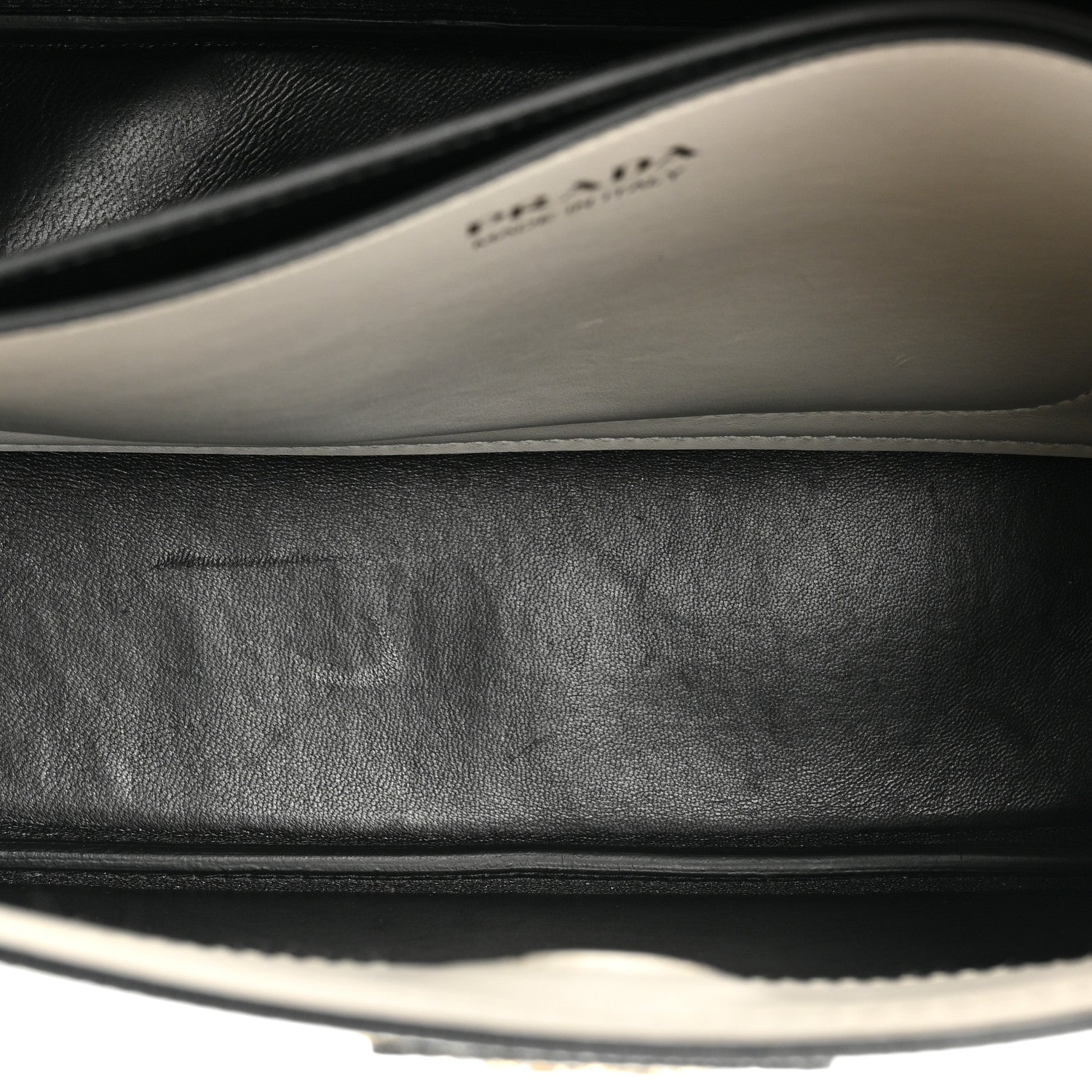 Prada Saffiano Cuir Small Matinee Tote White Black 5 of 11