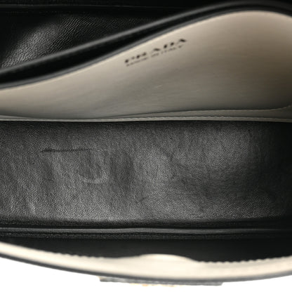 Prada Saffiano Cuir Small Matinee Tote White Black 5 of 11