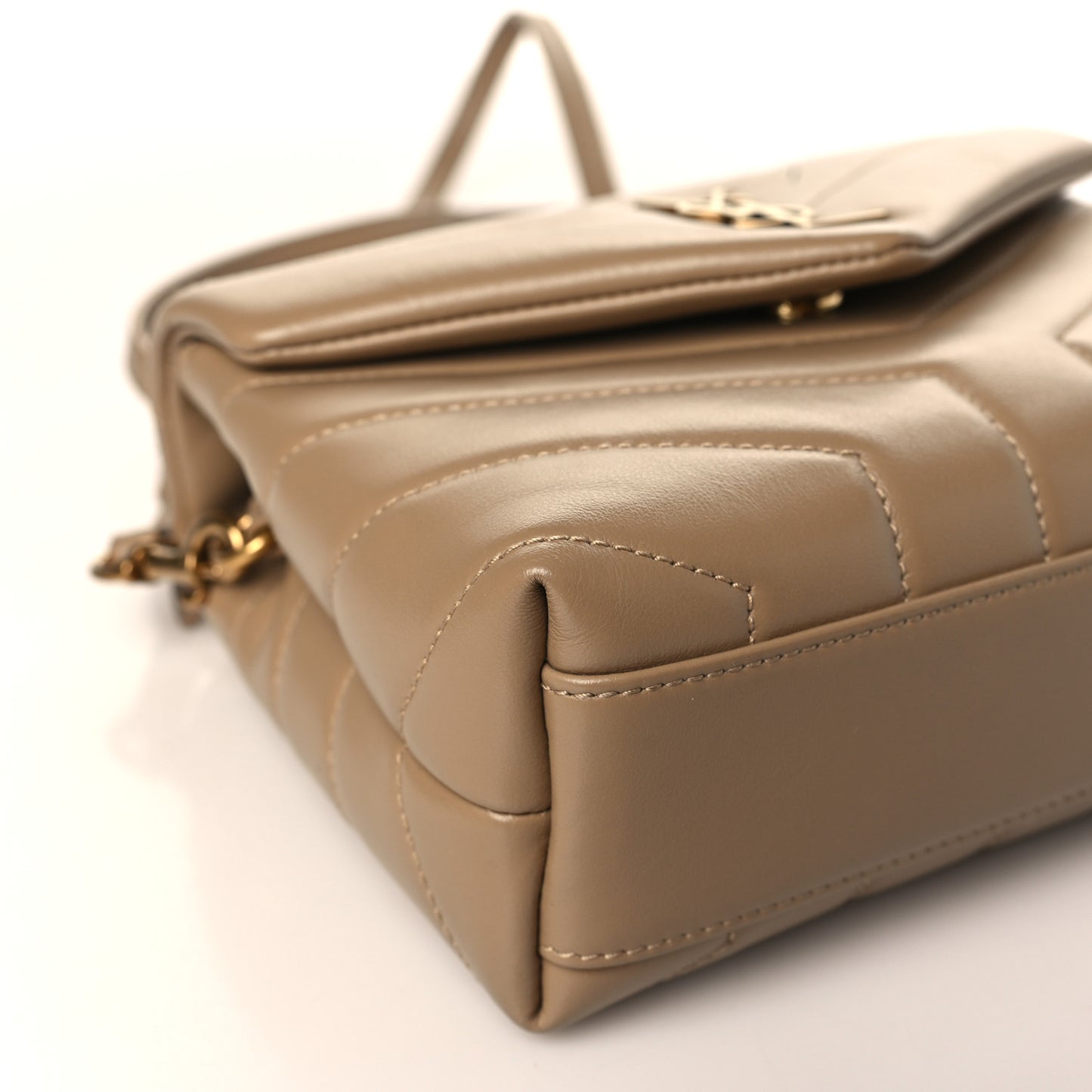 Calfskin Y Quilted Monogram Toy Loulou Crossbody Bag Latte
