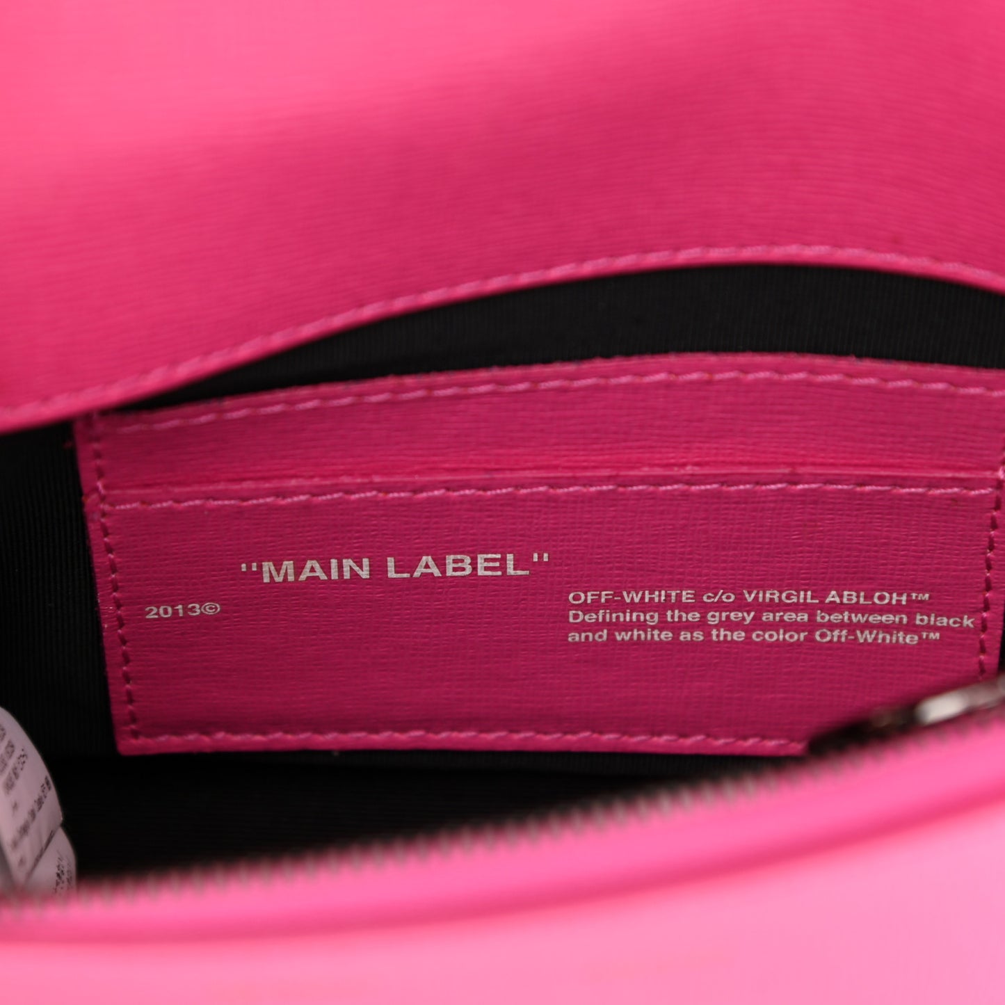 Saffiano Striped Mini Diag Binder Clip Bag Pink White