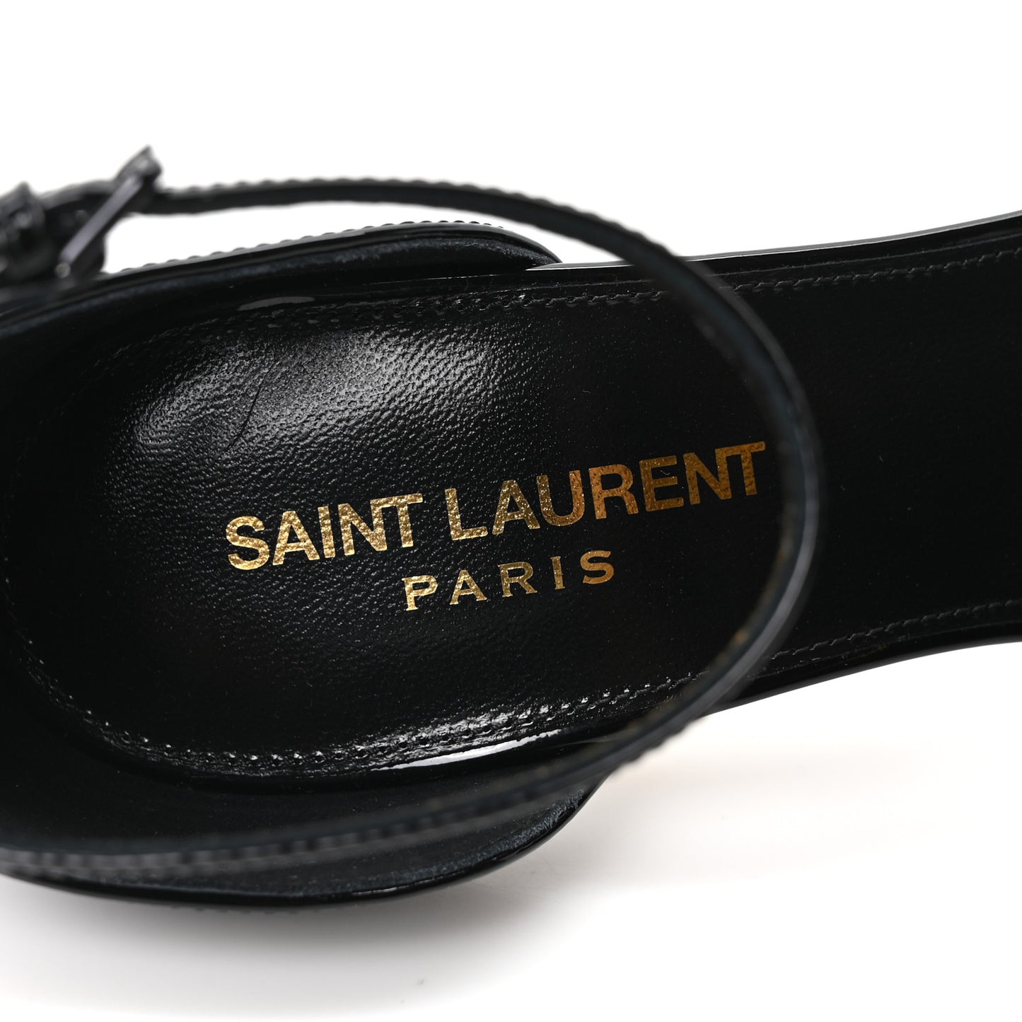 Patent Calfskin Opyum 110 Sandals Black Gold 37 Black Gold