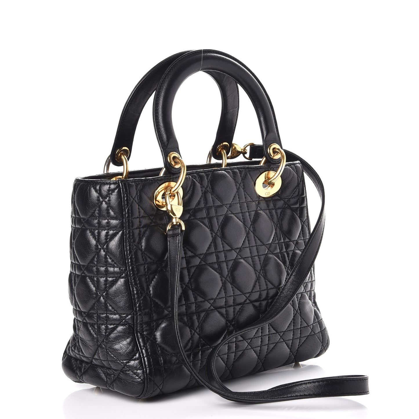 Lambskin Cannage Medium Lady Dior Black