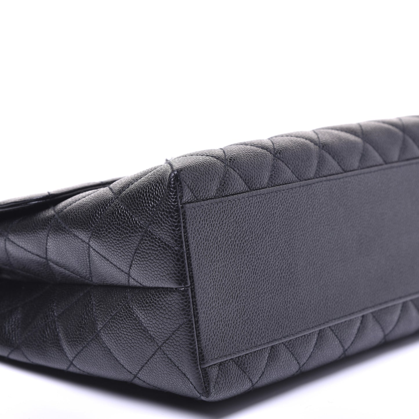 Caviar Quilted Jumbo Kelly Flap Black